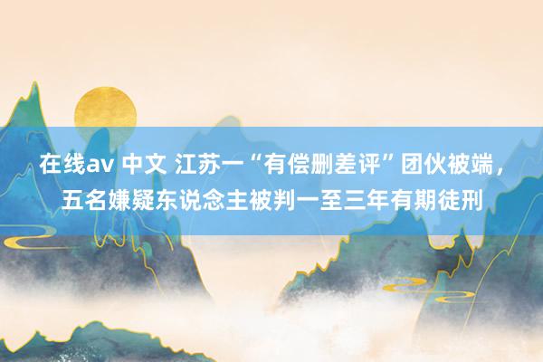 在线av 中文 江苏一“有偿删差评”团伙被端，五名嫌疑东说念主被判一至三年有期徒刑