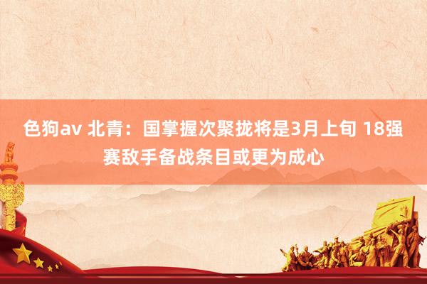 色狗av 北青：国掌握次聚拢将是3月上旬 18强赛敌手备战条目或更为成心